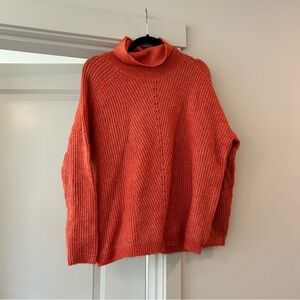 Mng mango orange cowl turtleneck oversized sweater size small
